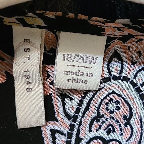 Cato Sheer Black & Pink Paisley Cardigan, Size 18/20 - Picture 6 of 6